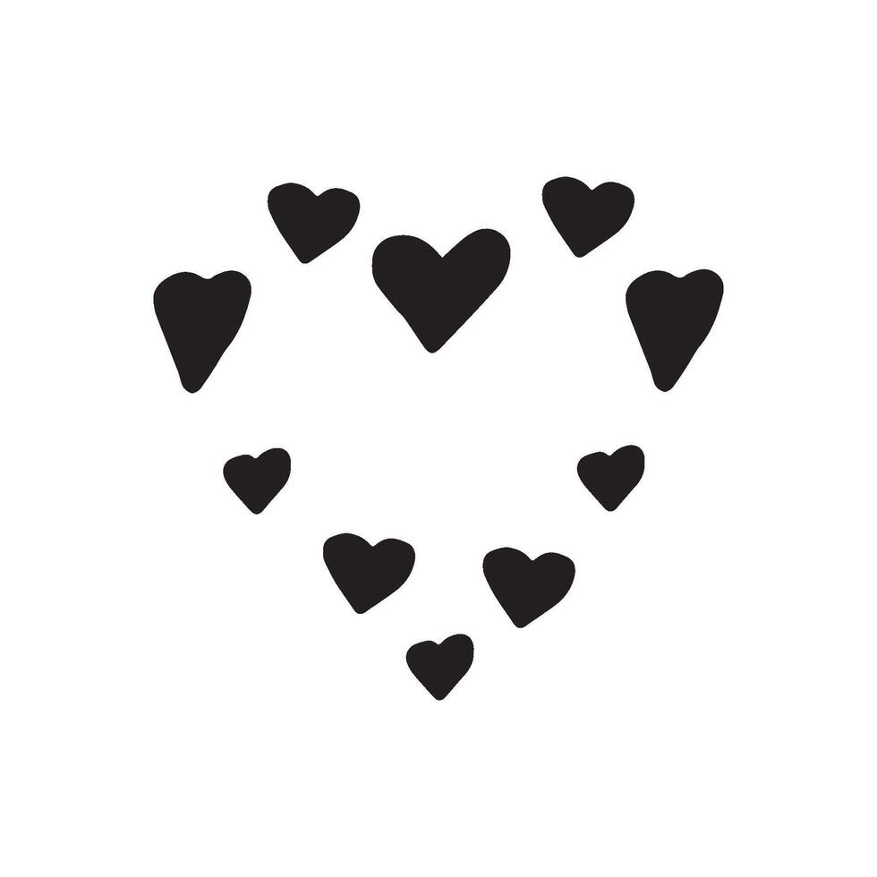 Simple doodle heart for valentine day cards, posters, wrapping and design. Hand drawn heart, isolated on white backdrop. Geometric shape, symbol Valentine Day illustration. vector
