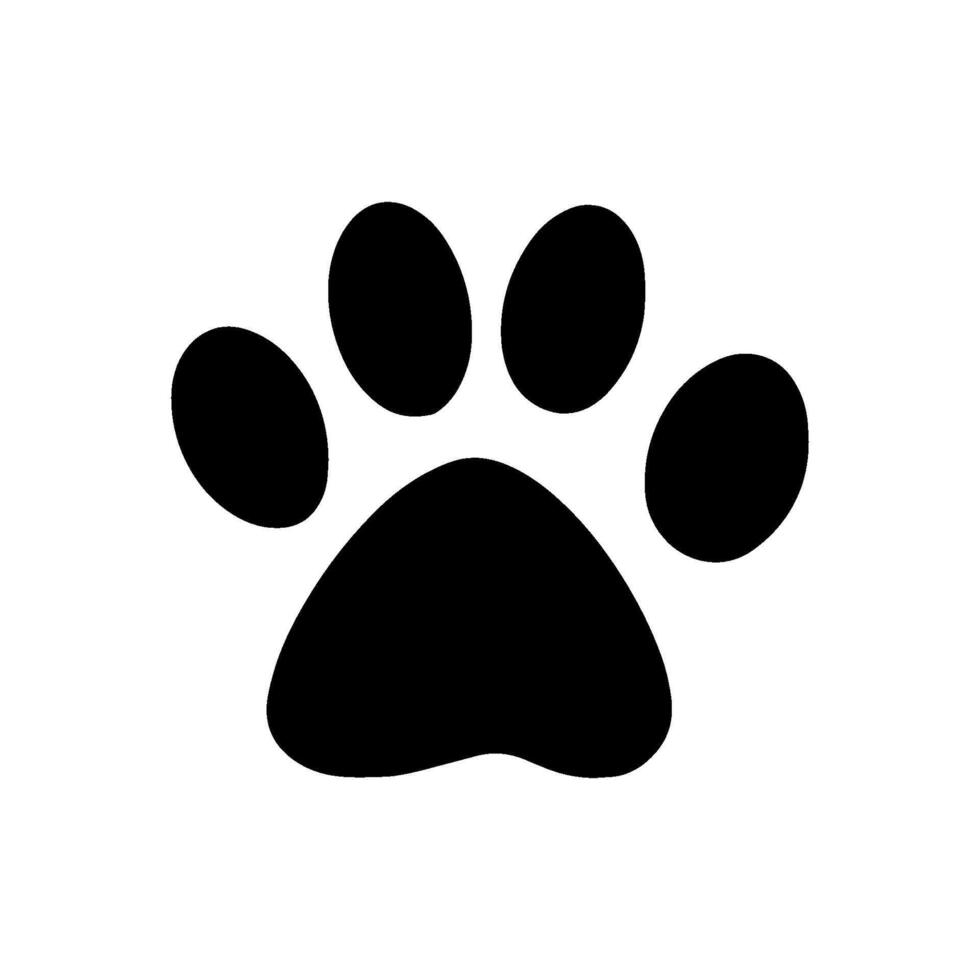 Cute hand drawn cat paws on white background. adorable animals silhouette in trendy style. Funny, cute, hygge illustration for poster, banner, print, decoration kids playroom. vector