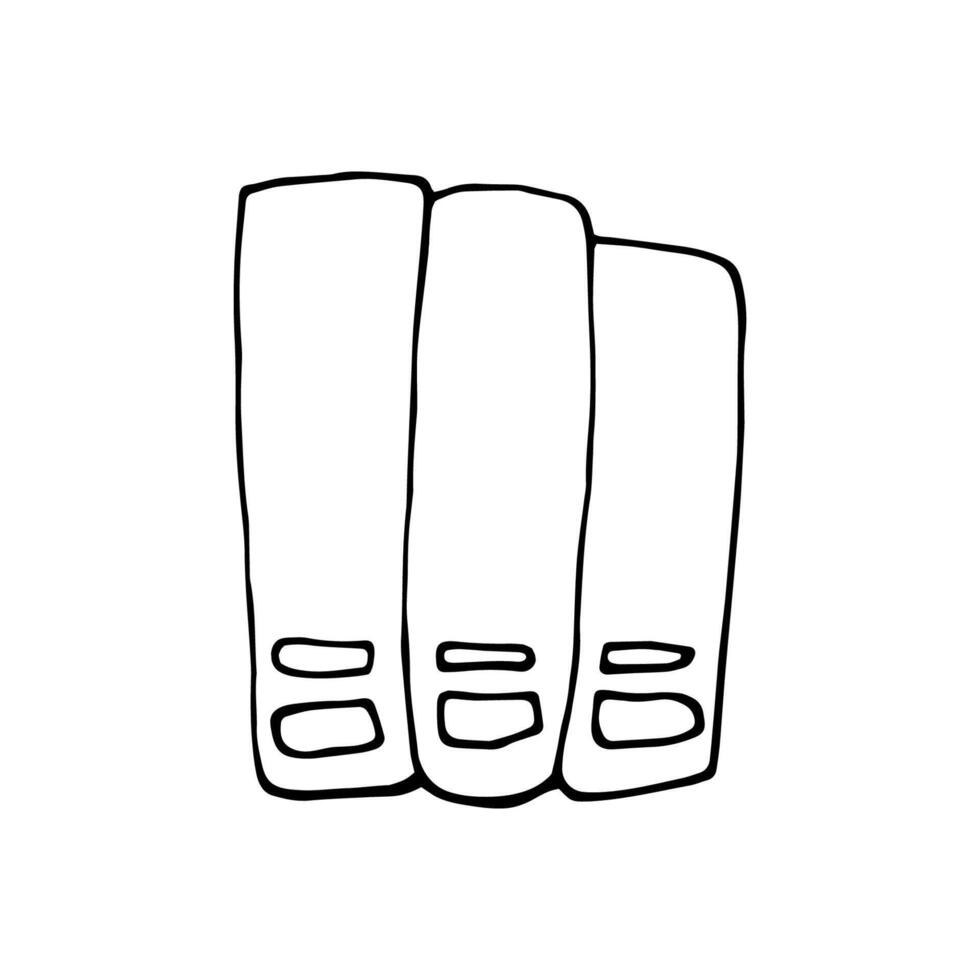 Single element of folders in doodle set. Home office. Hand drawn illustration for cards, posters, stickers and professional design. vector