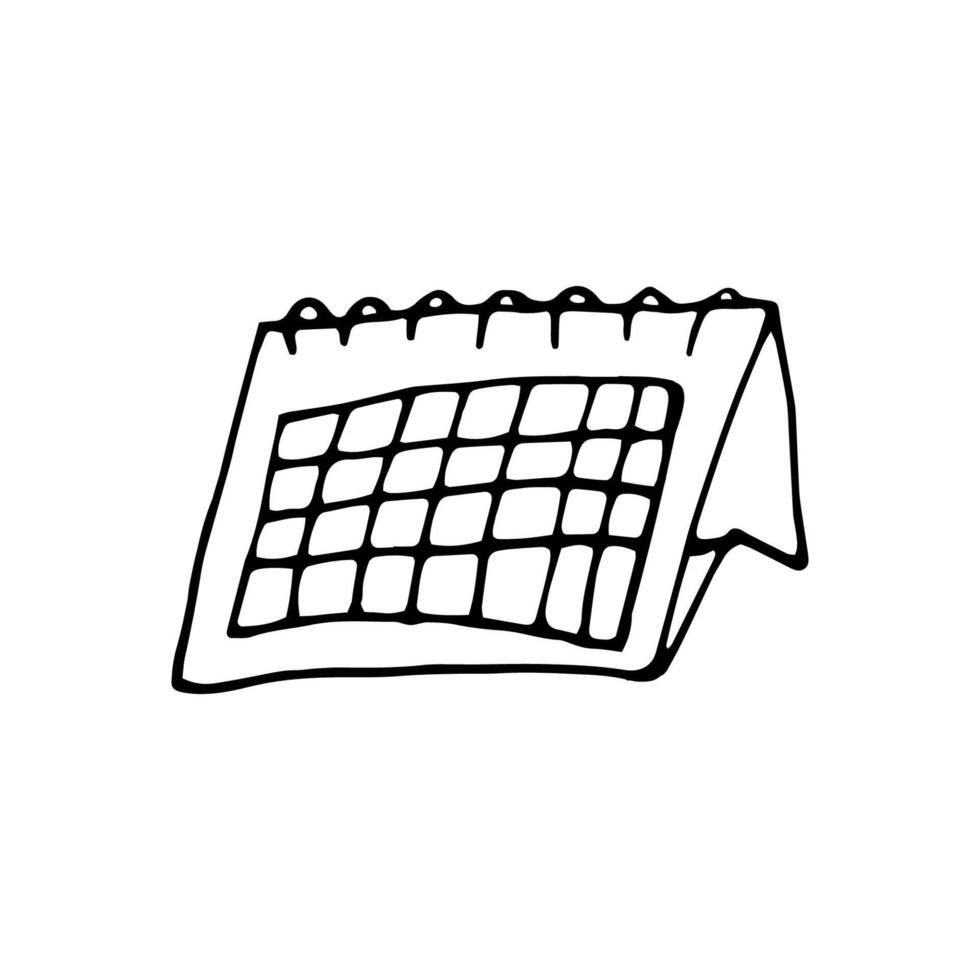 Single element of calendar in doodle business set. Hand drawn illustration for cards, posters, stickers and professional design. vector
