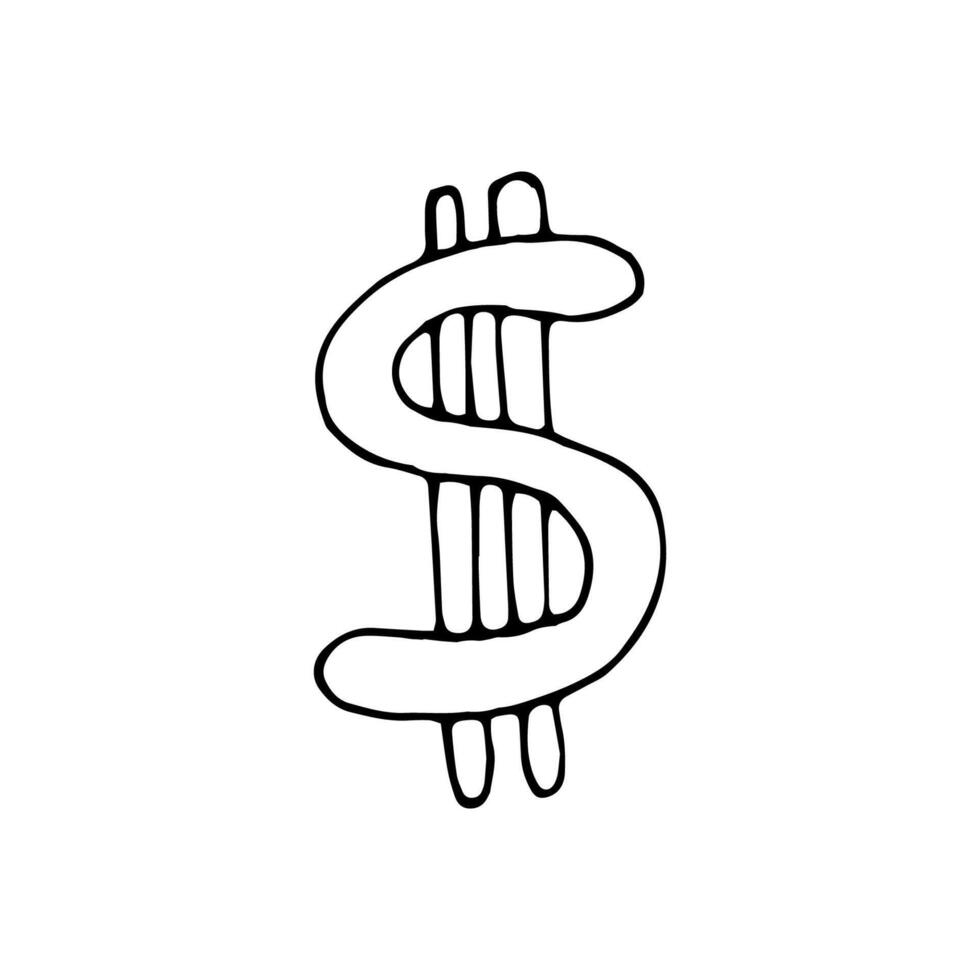 Single element of money in doodle business set. Hand drawn illustration for cards, posters, stickers and professional design. vector