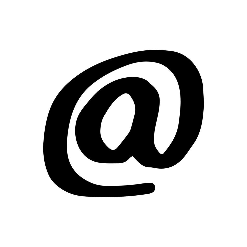 Single element of sign email in doodle set. Hand drawn illustration for cards, posters, stickers and professional design. vector