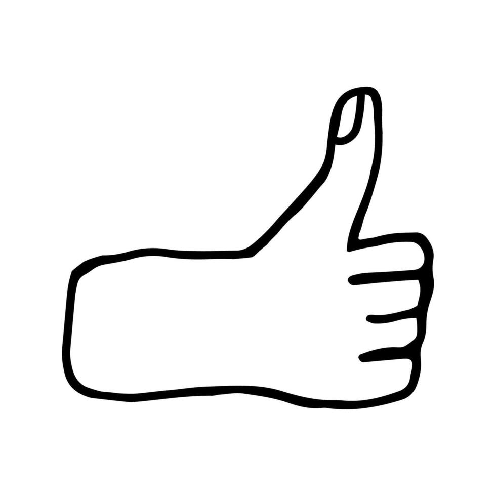 Hand drawn doodle illustration of palm, hand. Human concept design. Pointer sign, gesture vector