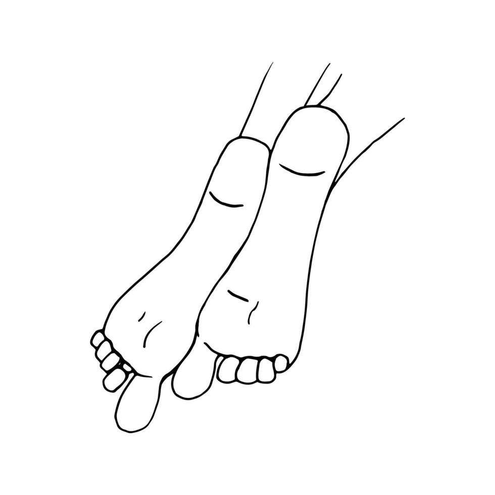 Hand drawn doodle illustration of legs, feet. Human concept design. body parts, gesture vector