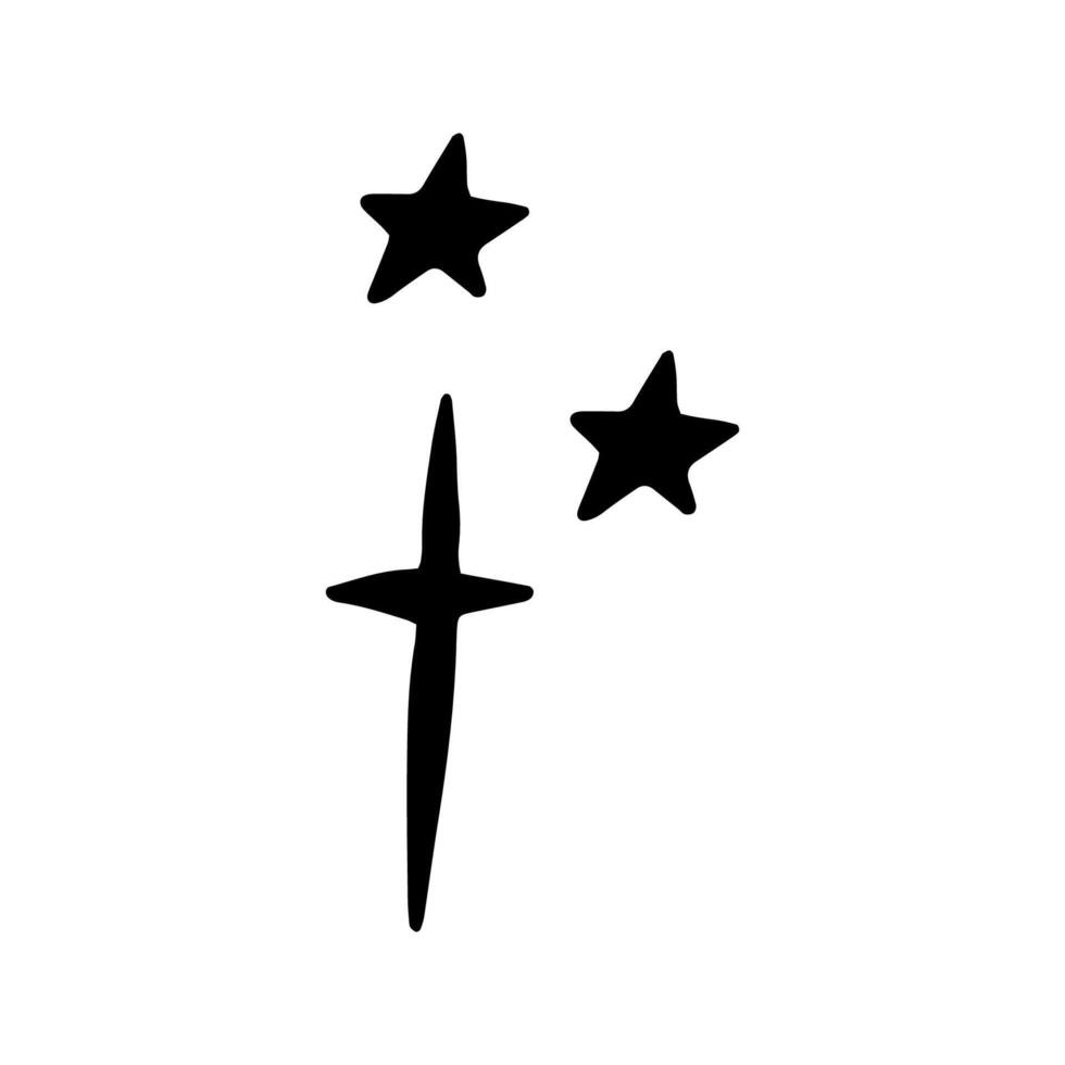 Single element of star in doodle business set. Hand drawn illustration for cards, posters, stickers and professional design. vector