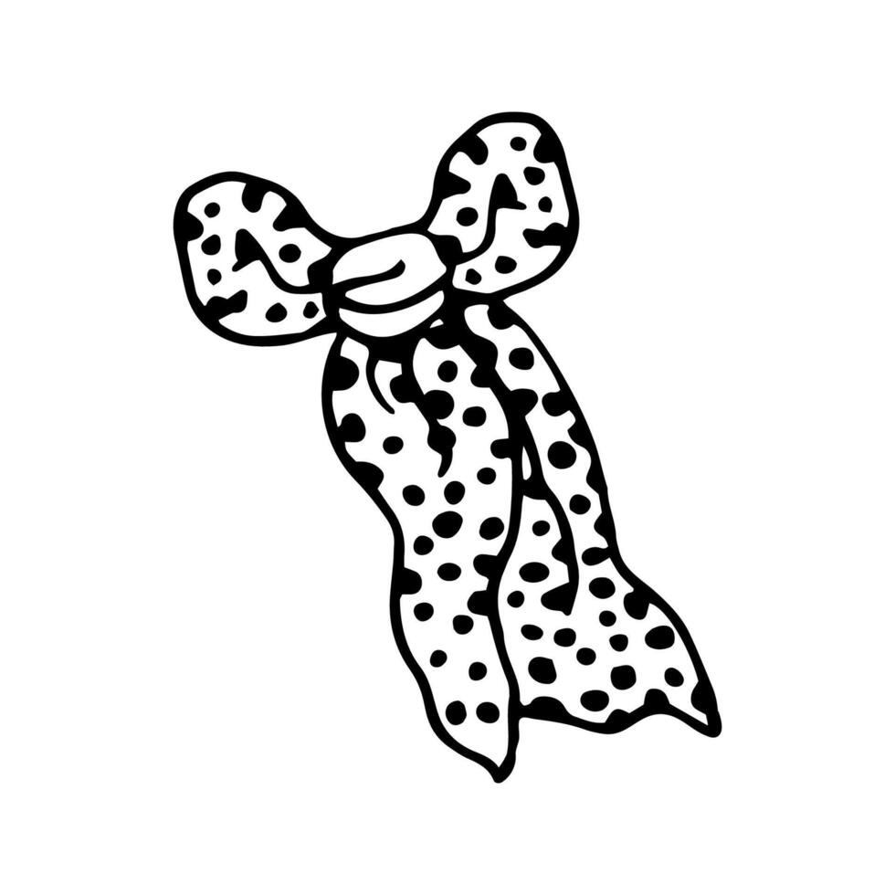 Single element of summer neckwear in doodle set. Hand drawn illustration for greeting cards, posters, stickers and seasonal design. vector