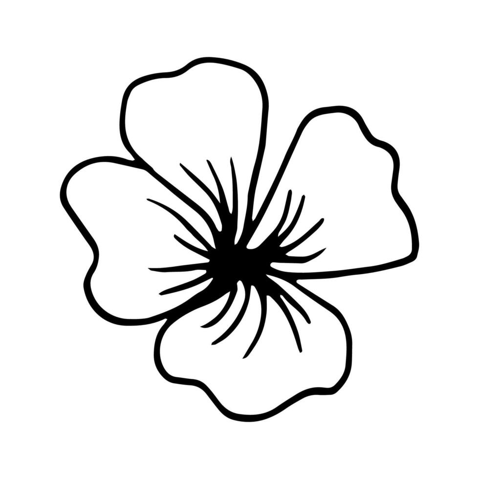 Cute single hand drawn floral elements. Doodle illustration for wedding design, logo and greeting card. vector