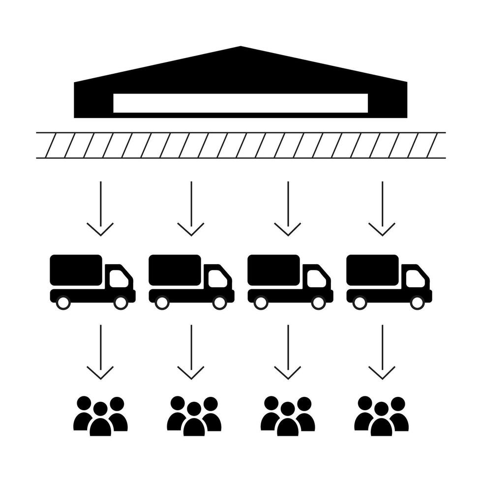 Set elements of industrial logistics and trucking illustration. Hand drawn icons for business, web design, logo, infographic, cards, and professional design. vector