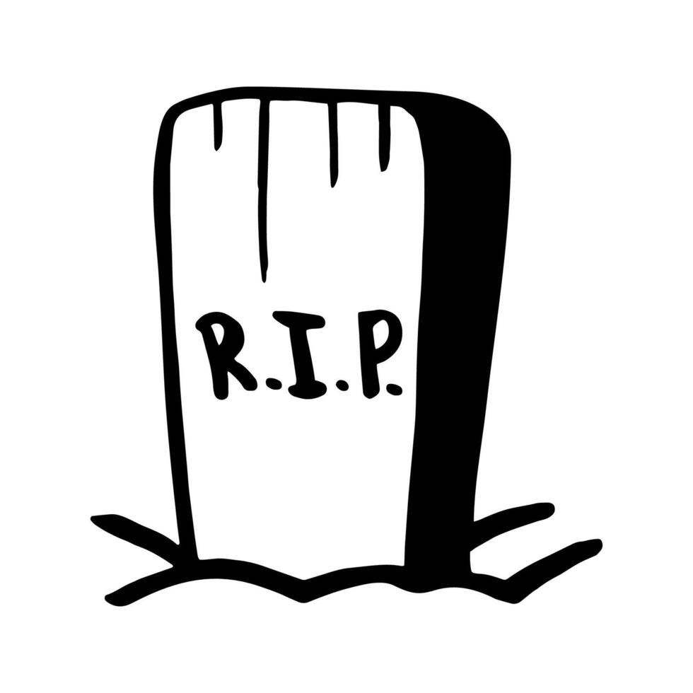 halloween gravestone, cemetery clipart. Funny, cute illustration for seasonal design, textile, decoration kids playroom or greeting card. Hand drawn prints and doodle. vector