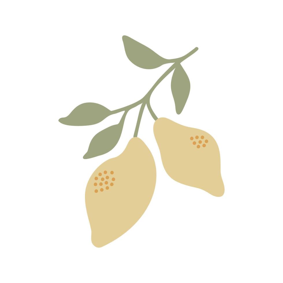 Cute lemon fruit, boho nursery clipart. Hand drawn doodle illustration. Cartoon kids clipart for baby shower, kids bedroom decor, birthday party or textile of apparel. vector