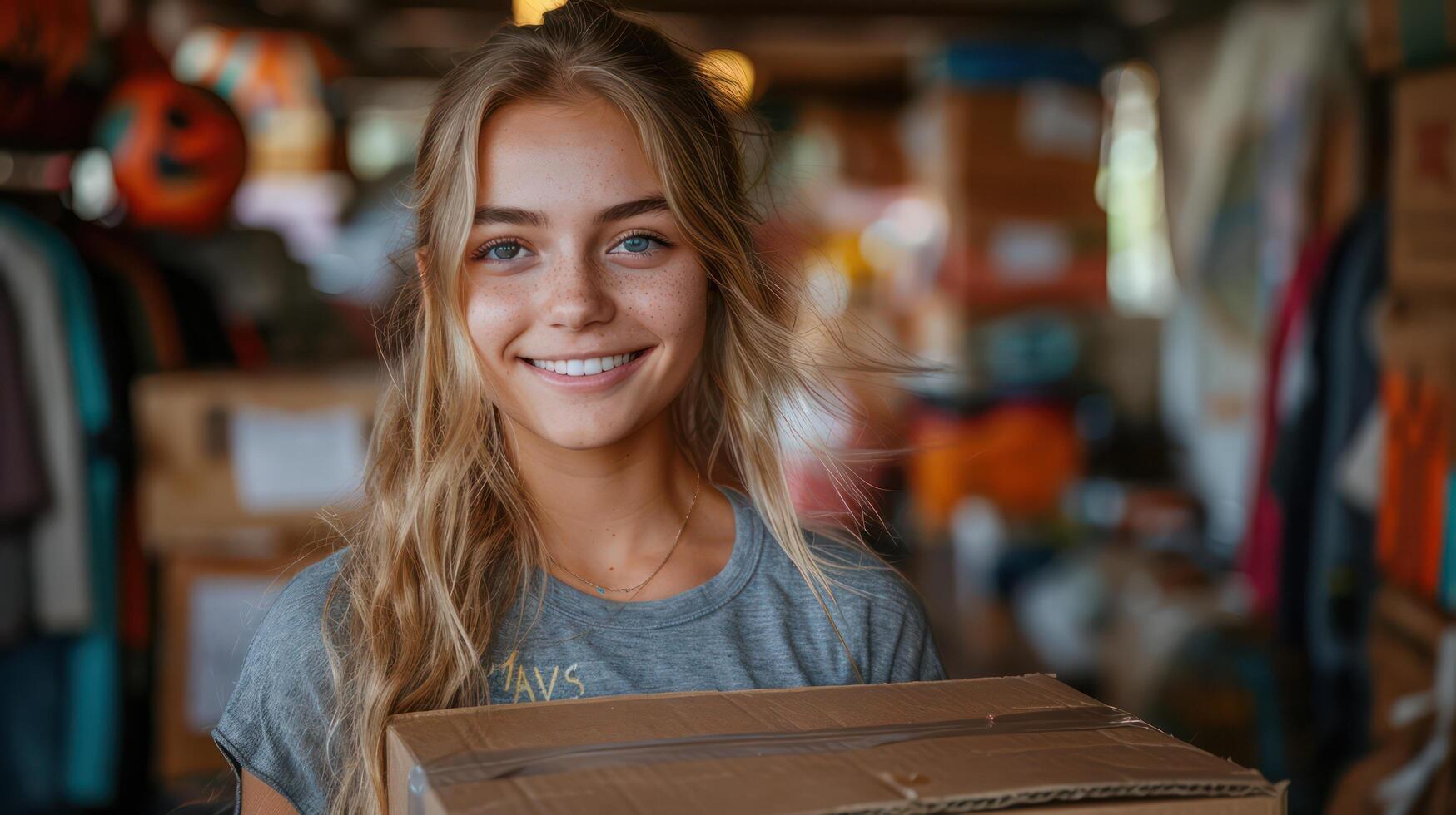 A Students carry boxes as they move into their new dorm on the first day of term. photo