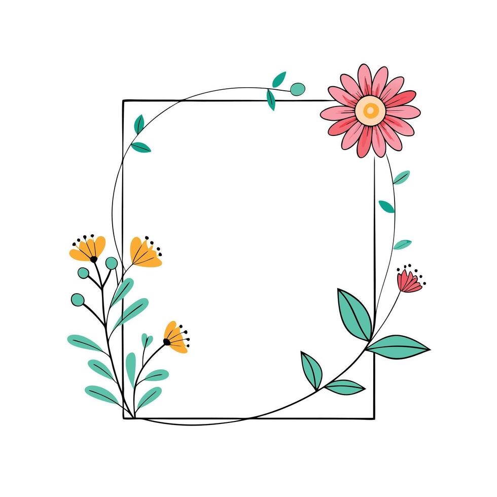 Beautiful Floral Frame Border Illustration vector