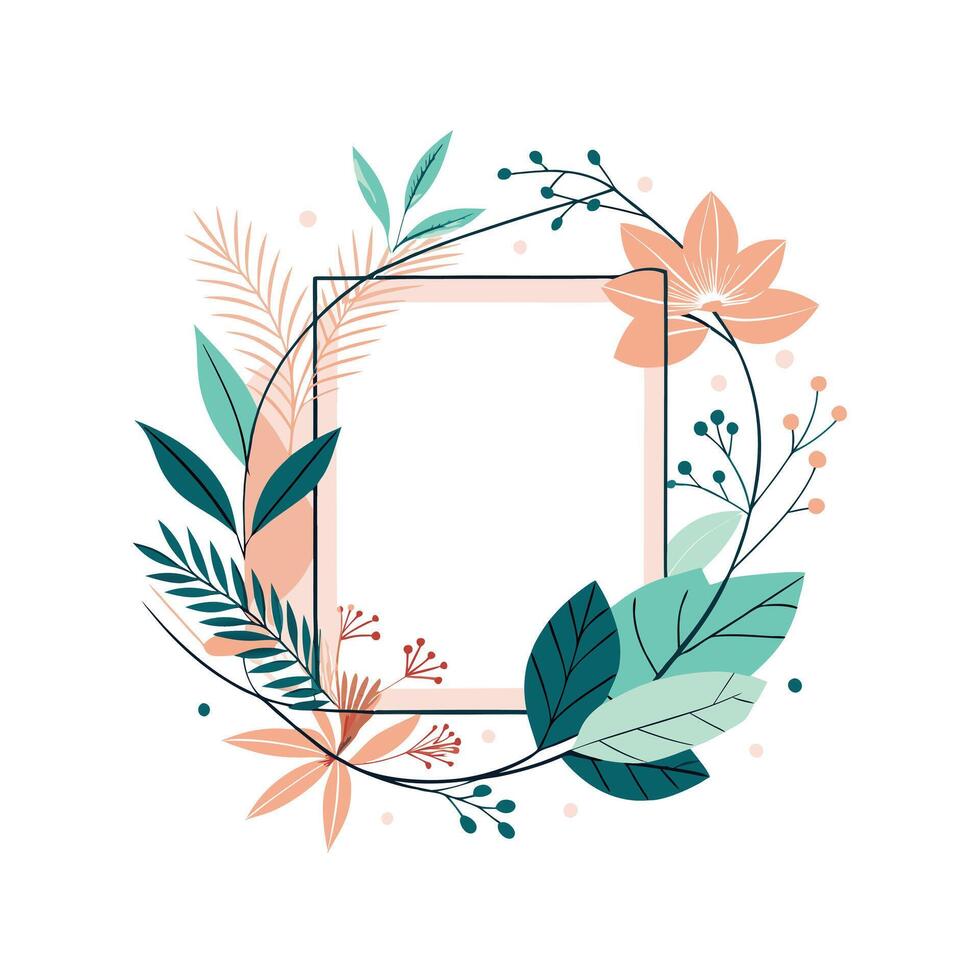 Beautiful Floral Frame Border Illustration vector