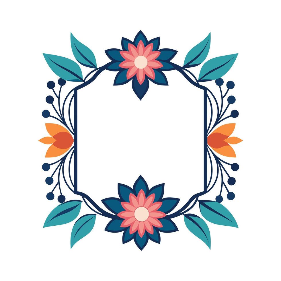 Beautiful Floral Frame Border Illustration vector