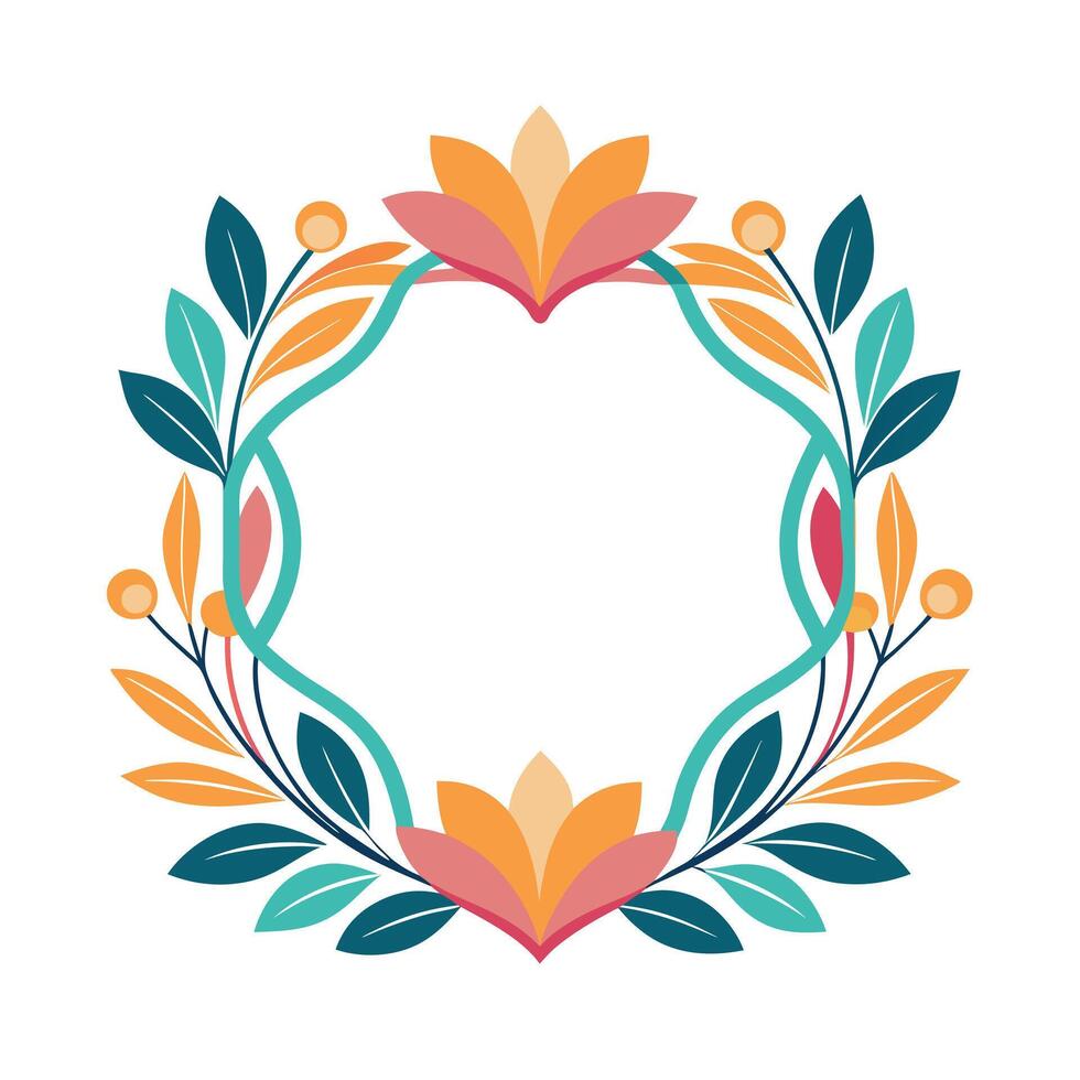 Beautiful Floral Frame Border Illustration vector