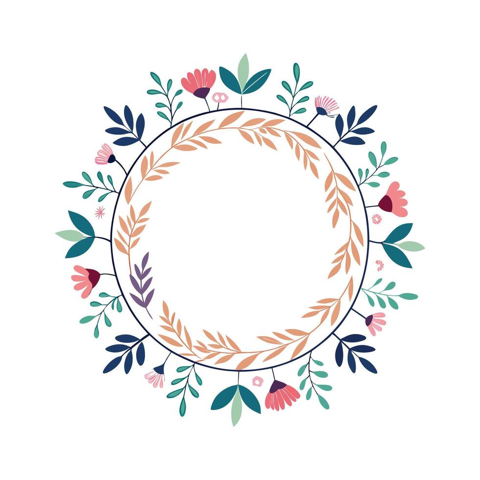 Beautiful Floral Frame Border Illustration vector