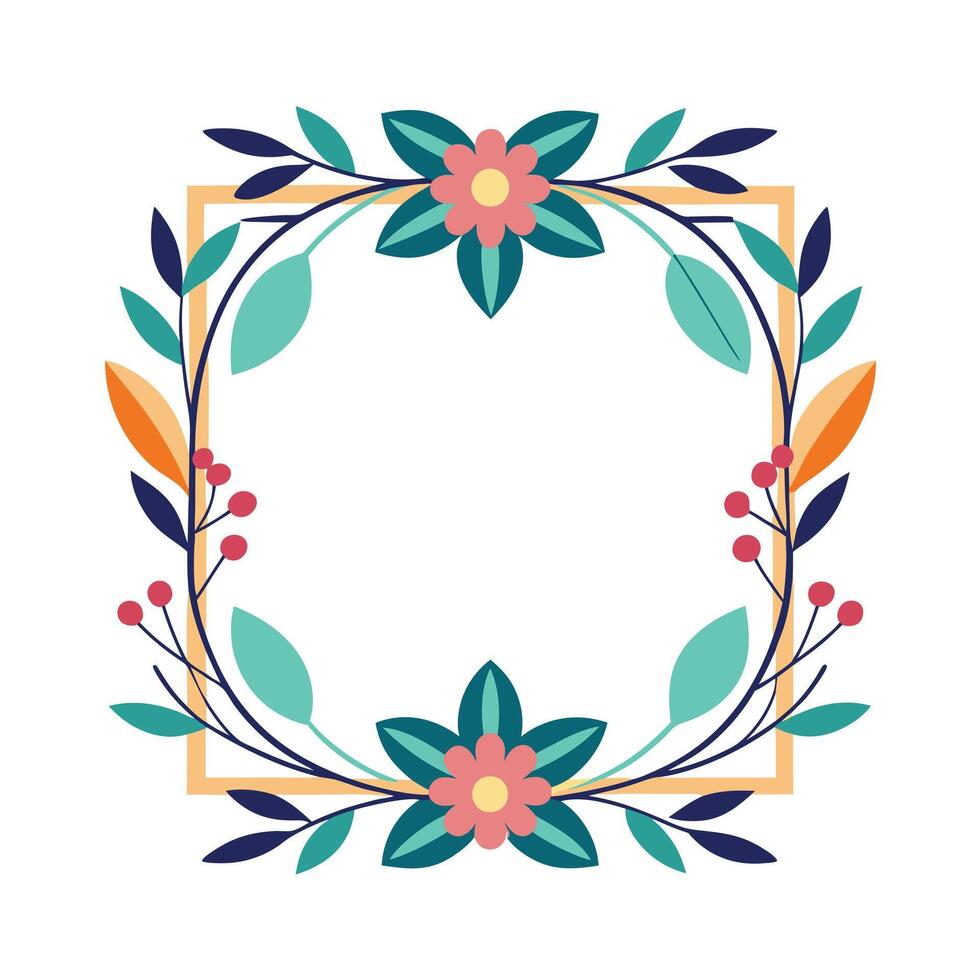 Beautiful Floral Frame Border Illustration vector