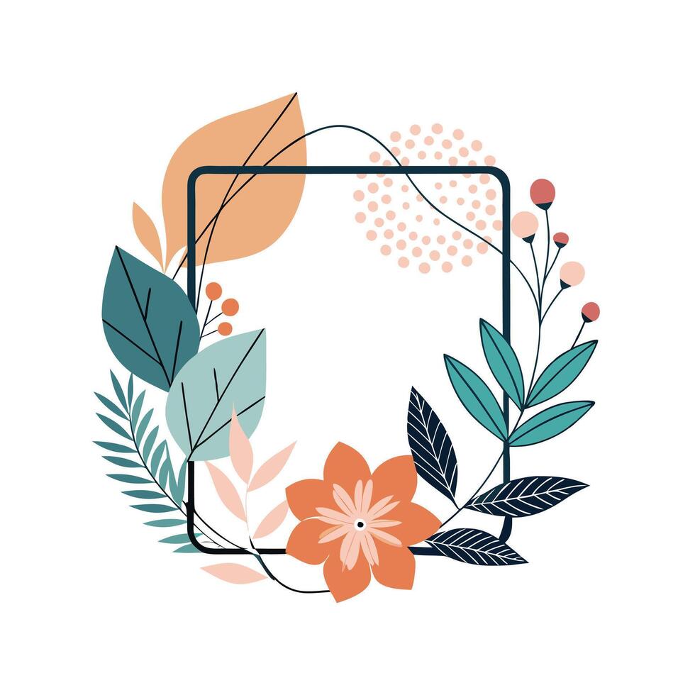 Beautiful Floral Frame Border Illustration vector