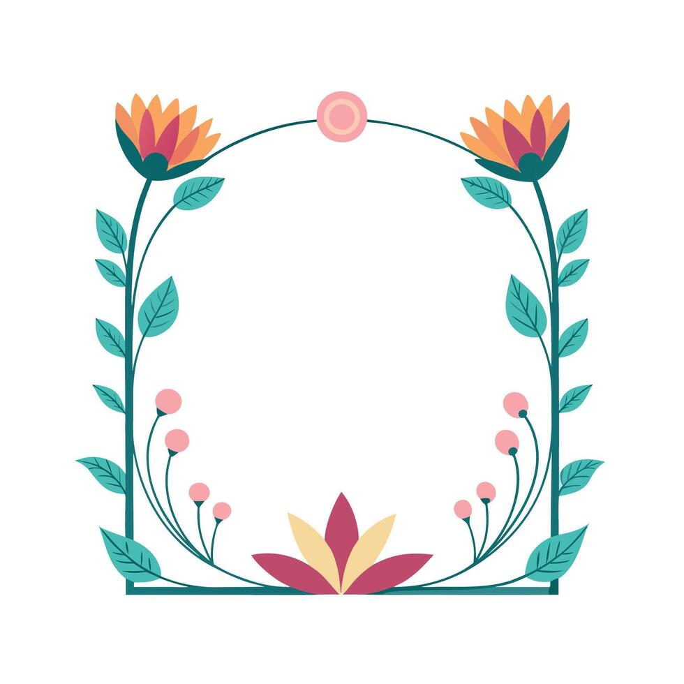 Beautiful Floral Frame Border Illustration vector