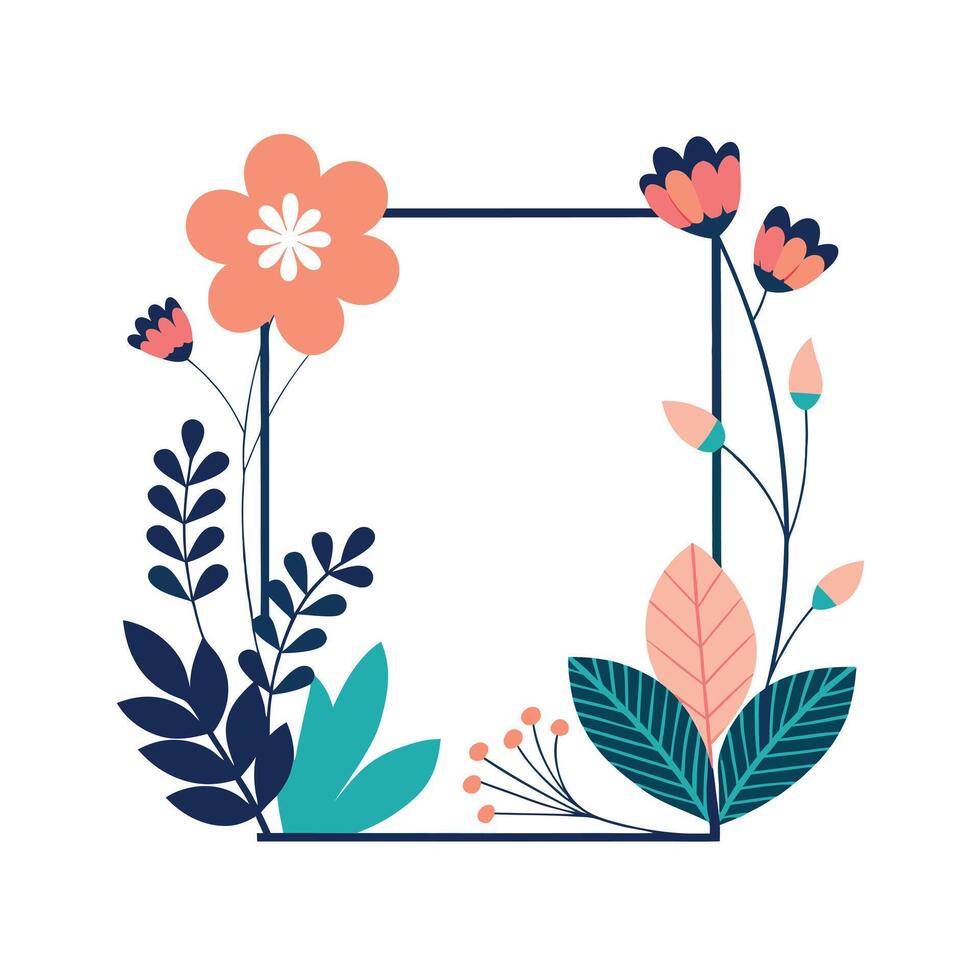 Beautiful Floral Frame Border Illustration vector