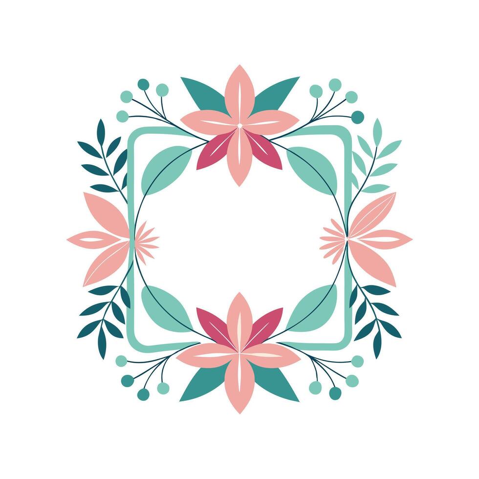 Beautiful Floral Frame Border Illustration vector