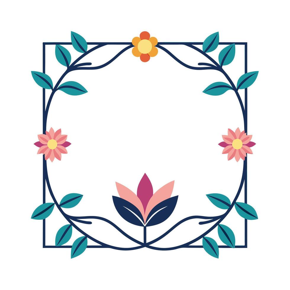 Beautiful Floral Frame Border Illustration vector