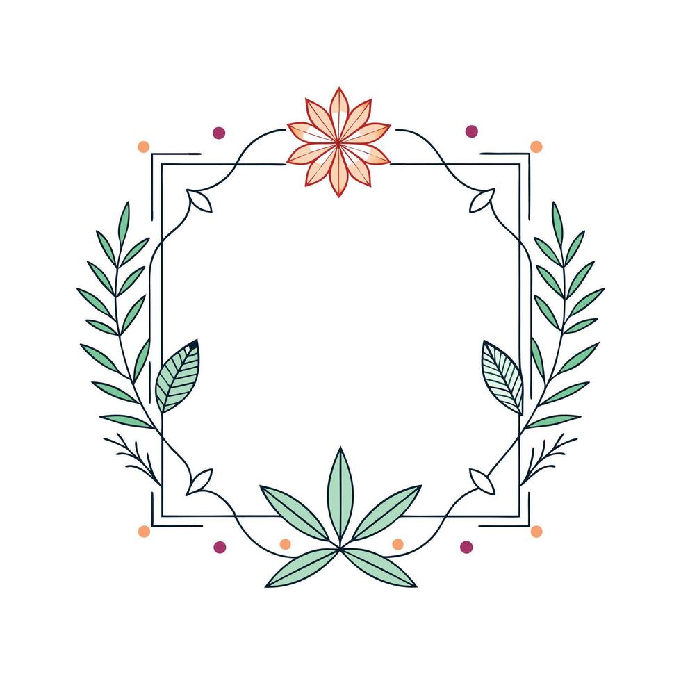 Beautiful Floral Frame Border Illustration vector