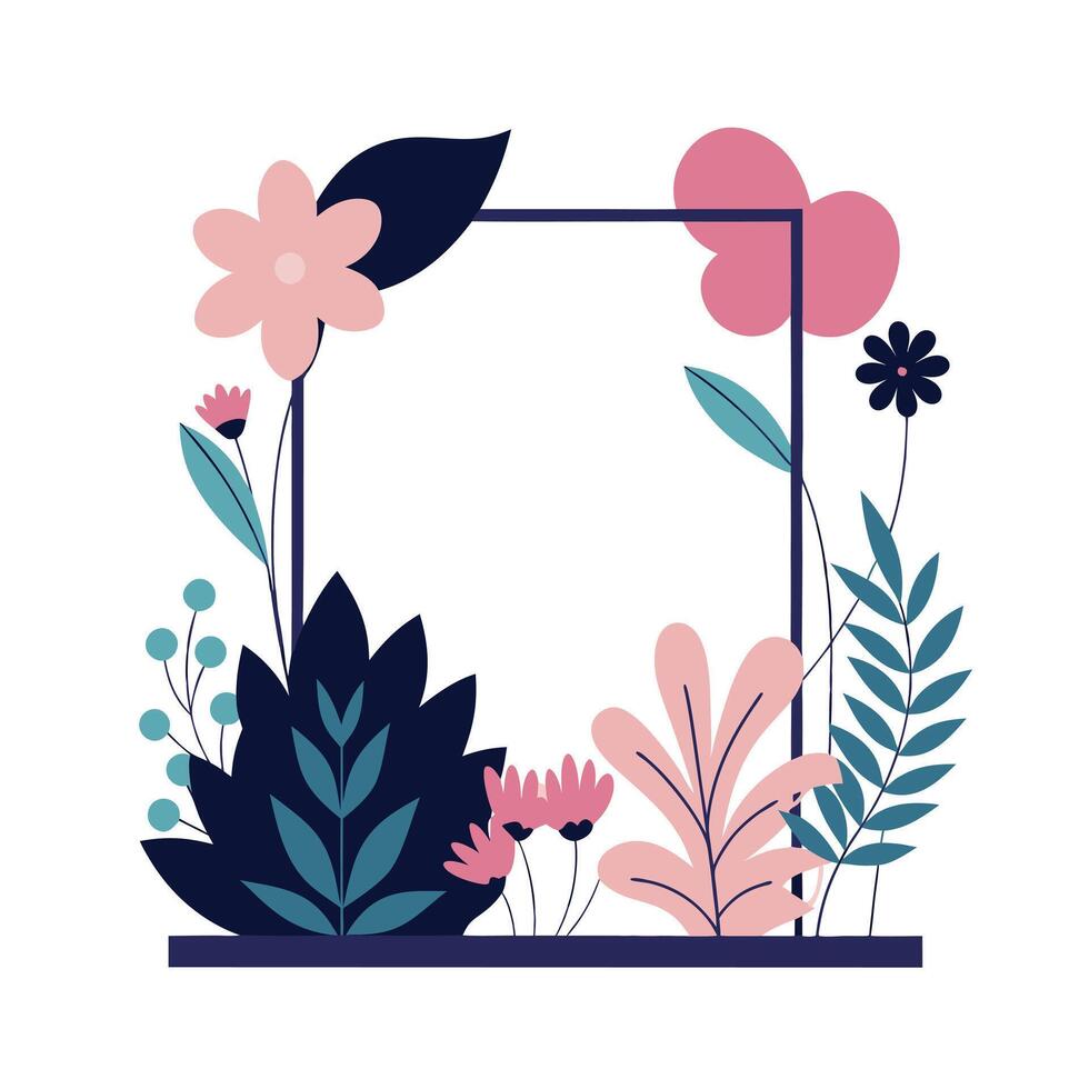 Beautiful Floral Frame Border Illustration vector