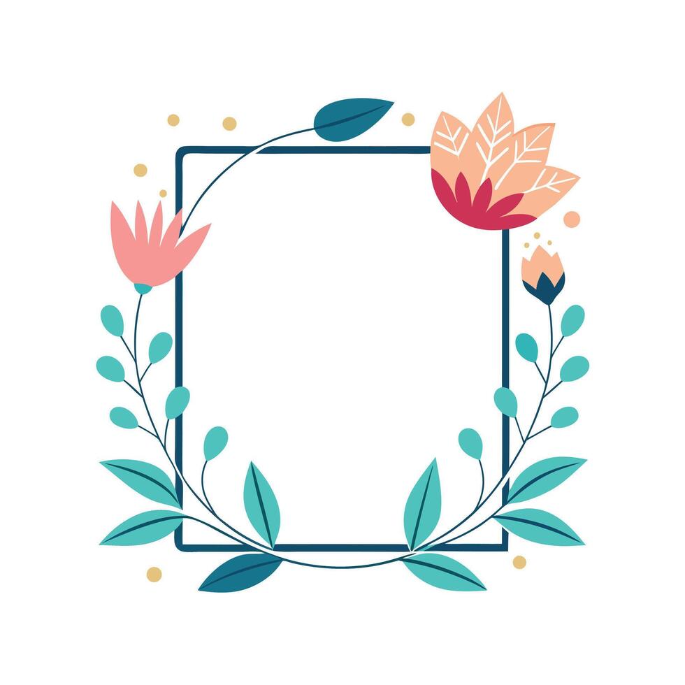 Beautiful Floral Frame Border Illustration vector