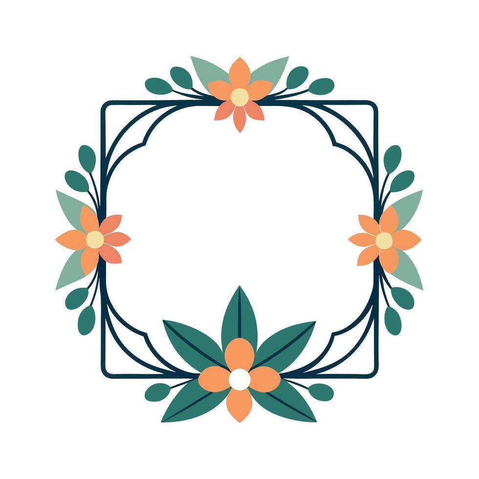 Beautiful Floral Frame Border Illustration vector
