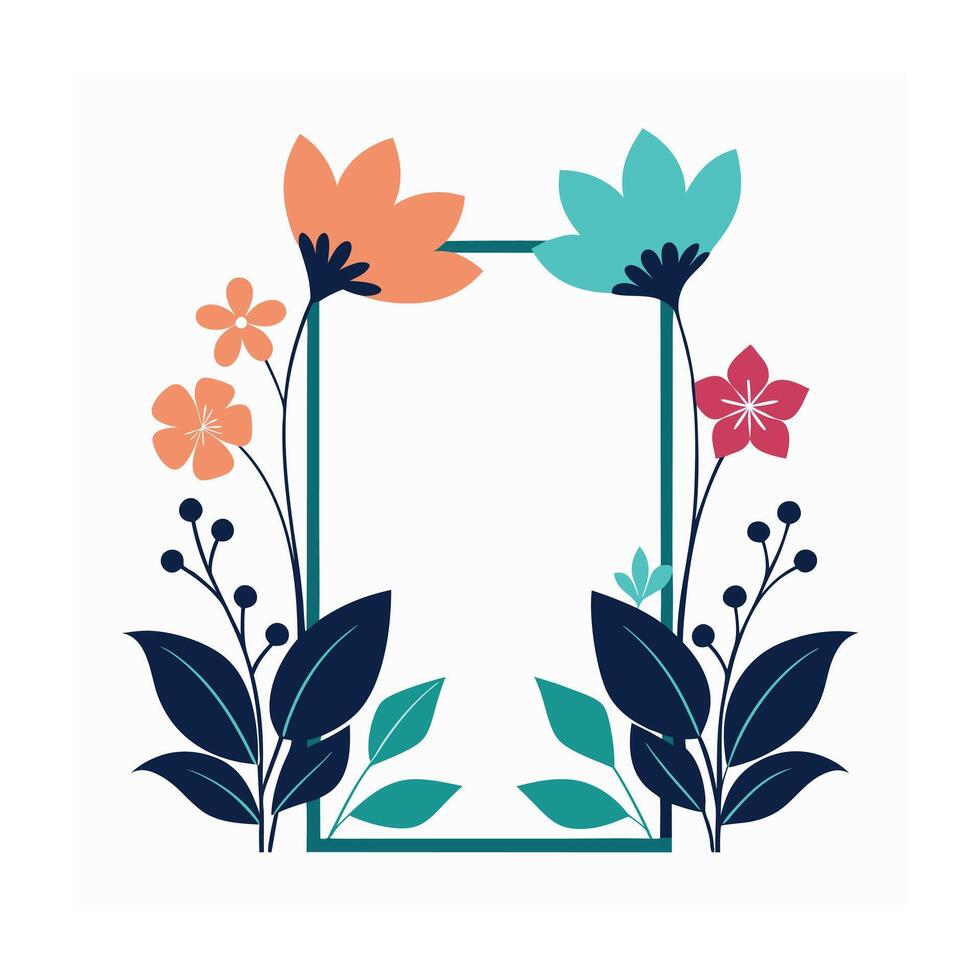Beautiful Floral Frame Border Illustration vector