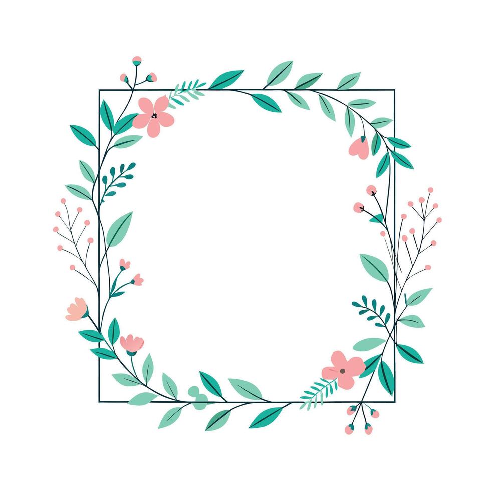 Beautiful Floral Frame Border Illustration vector