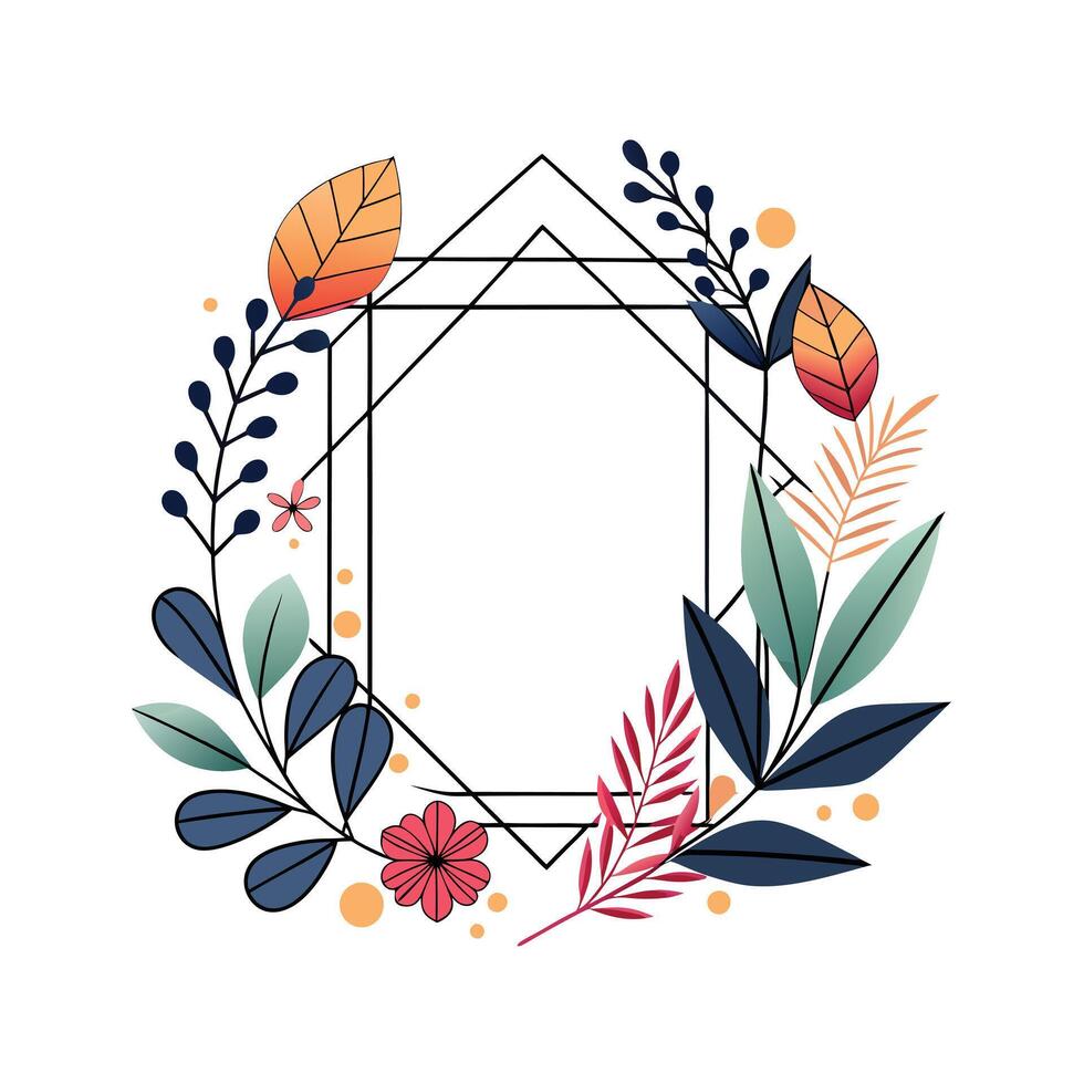Beautiful Floral Frame Border Illustration vector