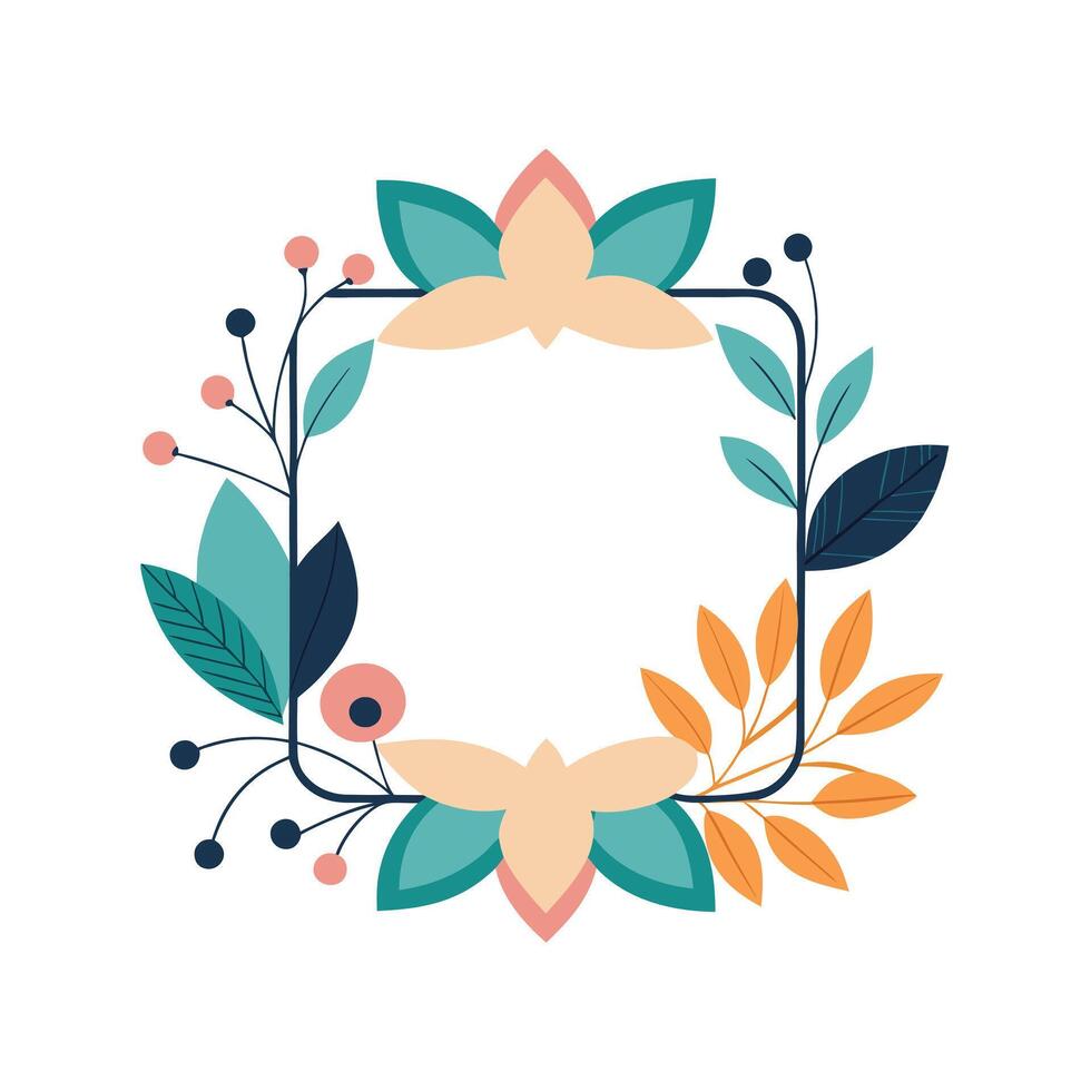 Beautiful Floral Frame Border Illustration vector