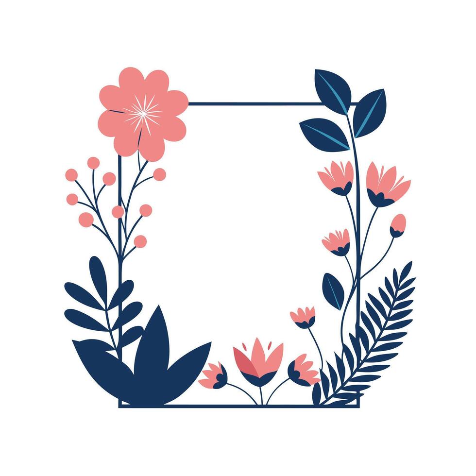 Beautiful Floral Frame Border Illustration vector