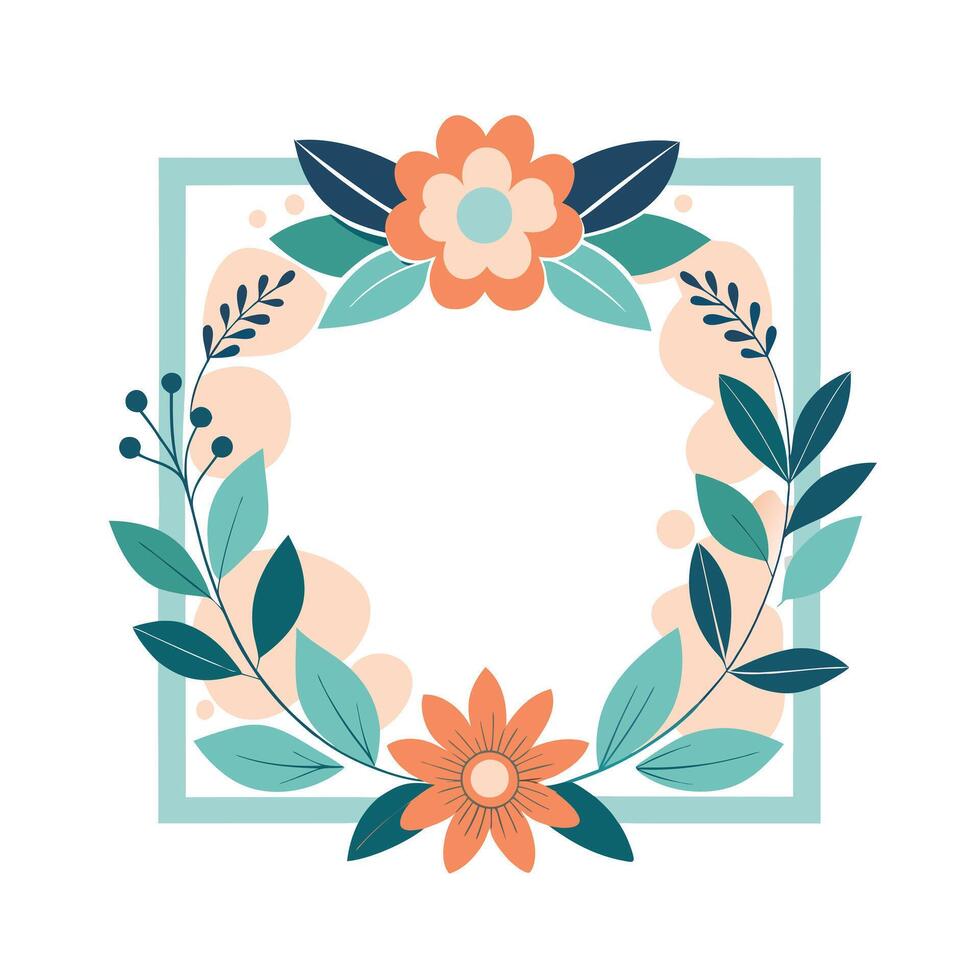 Beautiful Floral Frame Border Illustration vector