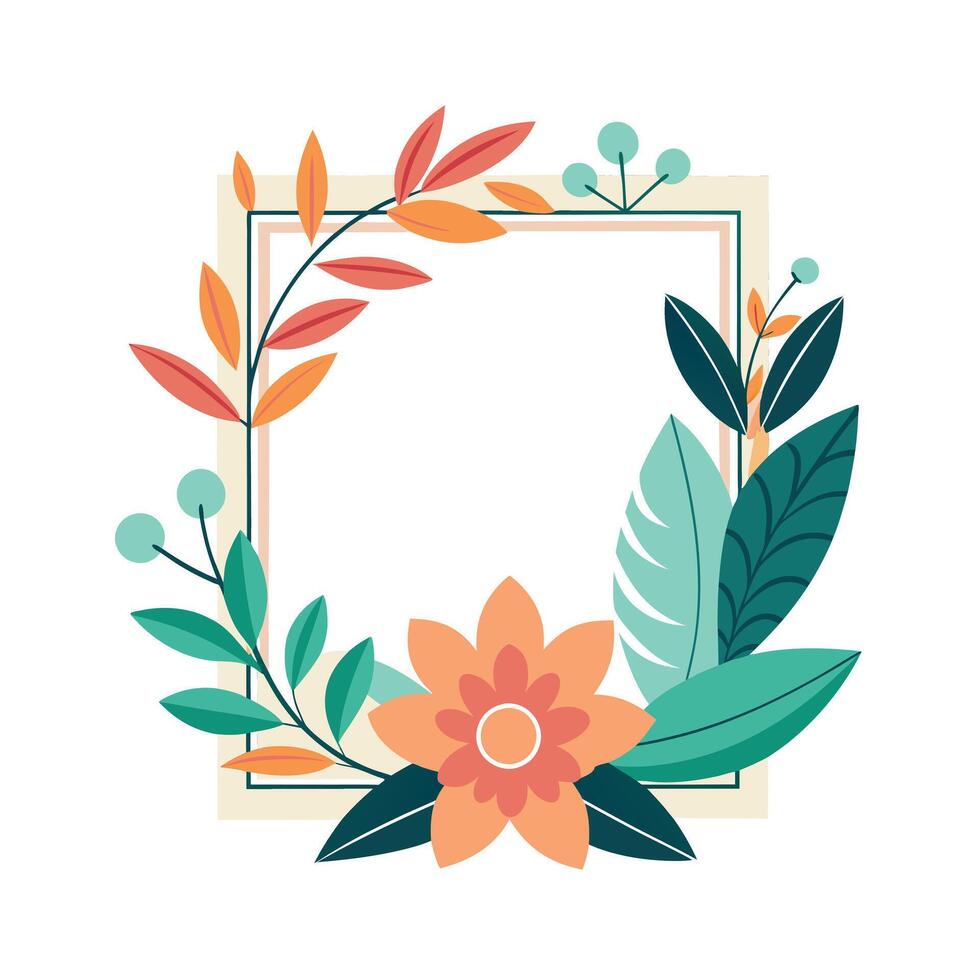 Beautiful Floral Frame Border Illustration vector