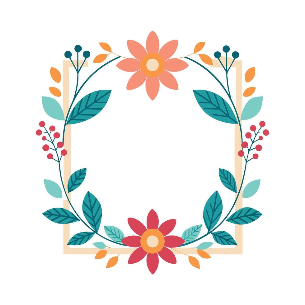 Beautiful Floral Frame Border Illustration vector