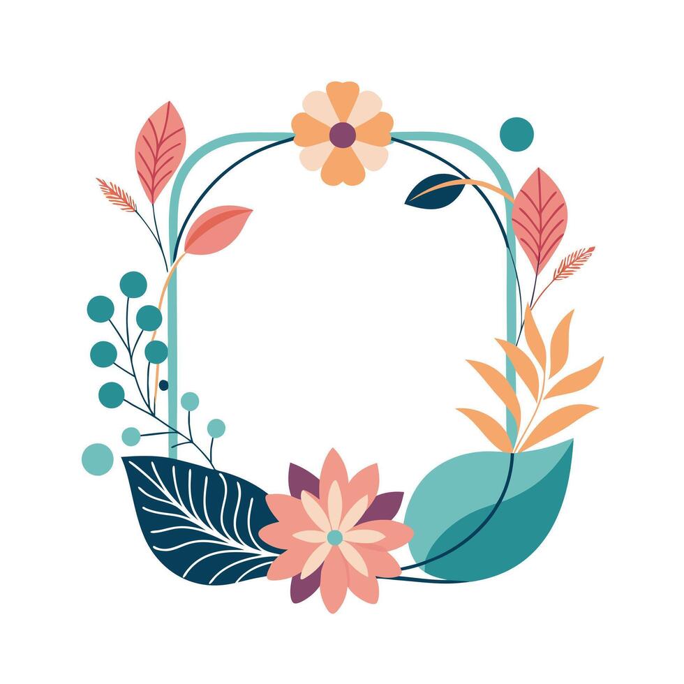 Beautiful Floral Frame Border Illustration vector