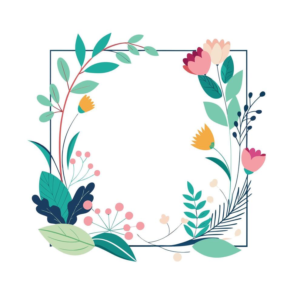 Beautiful Floral Frame Border Illustration vector