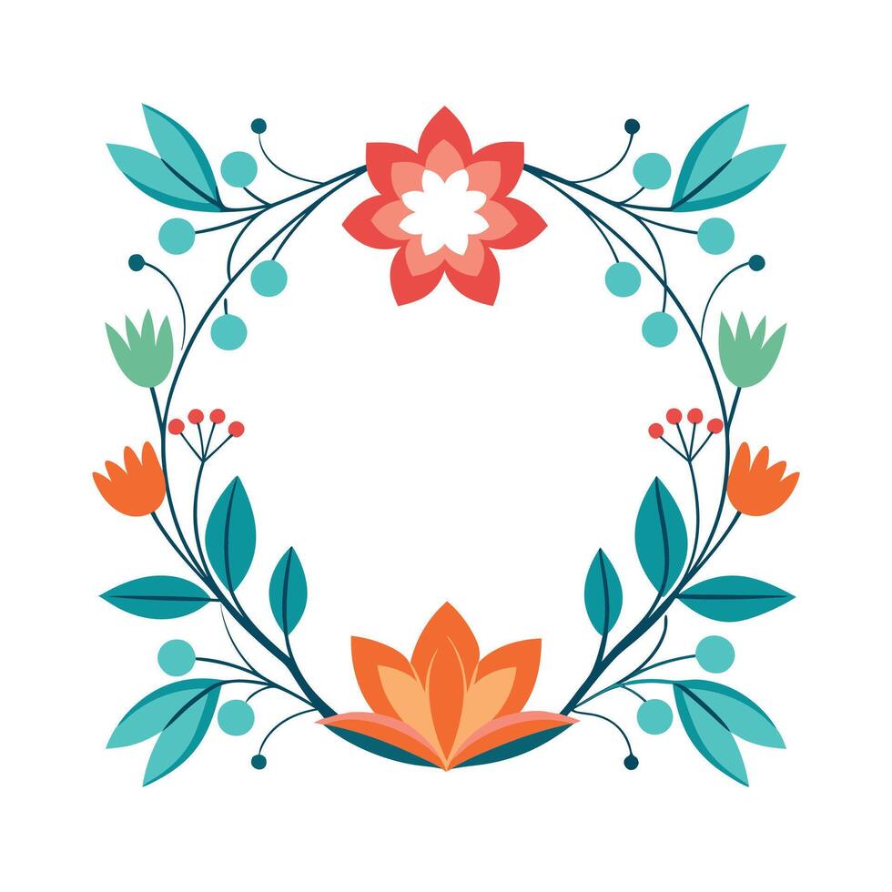 Beautiful Floral Frame Border Illustration vector