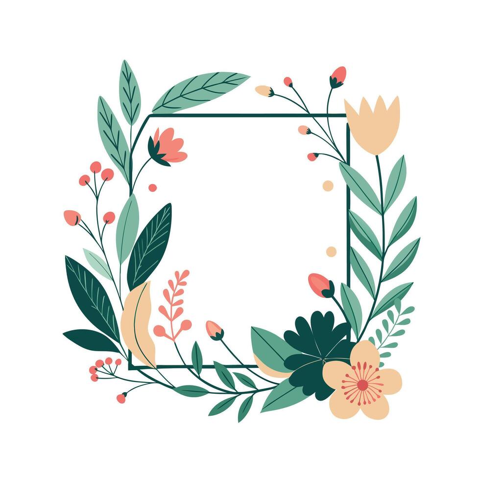 Beautiful Floral Frame Border Illustration vector