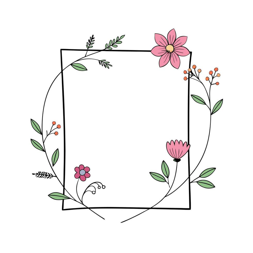 Beautiful Floral Frame Border Illustration vector