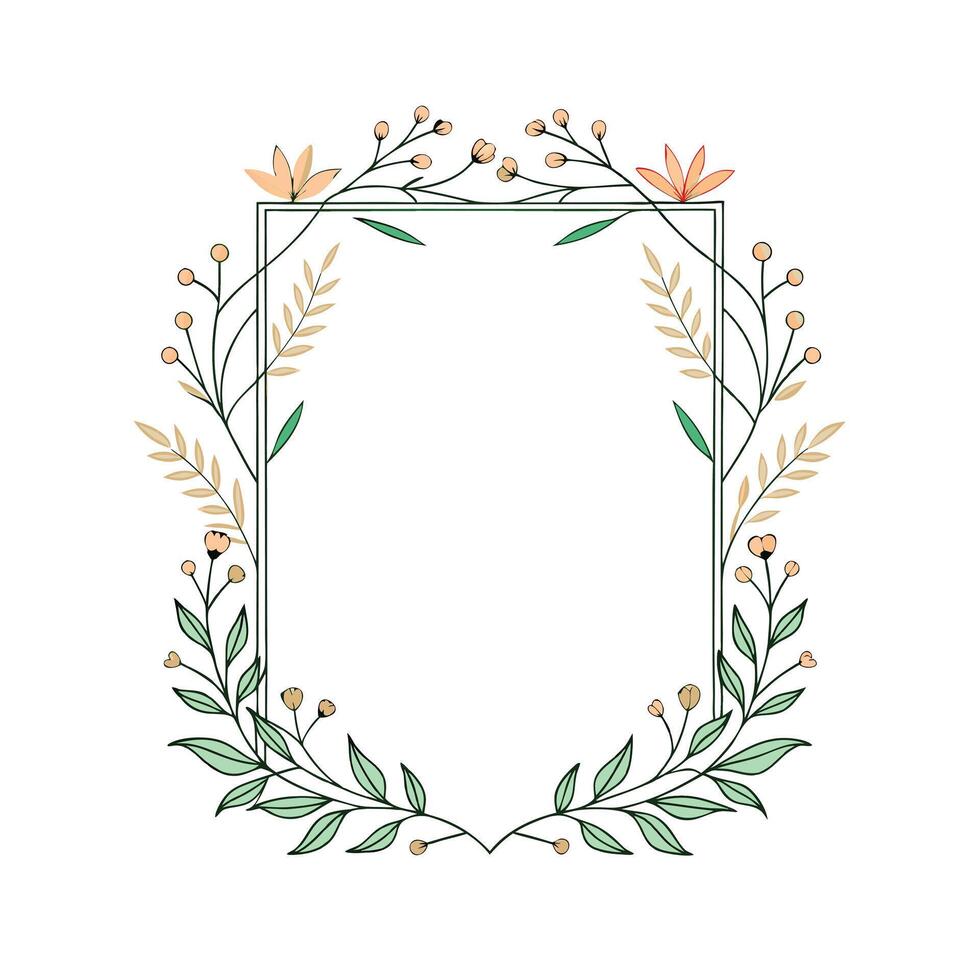 Beautiful Floral Frame Border Illustration vector