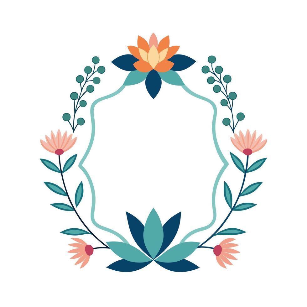 Beautiful Floral Frame Border Illustration vector