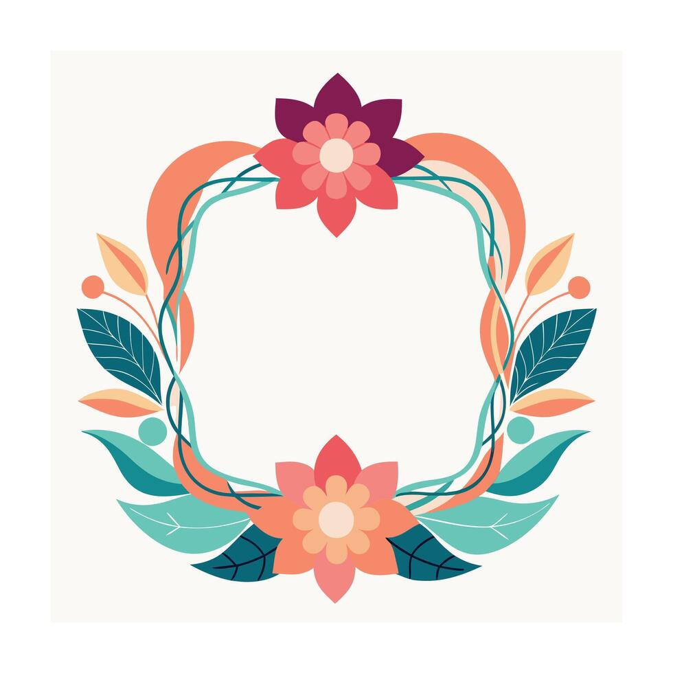 Beautiful Floral Frame Border Illustration vector