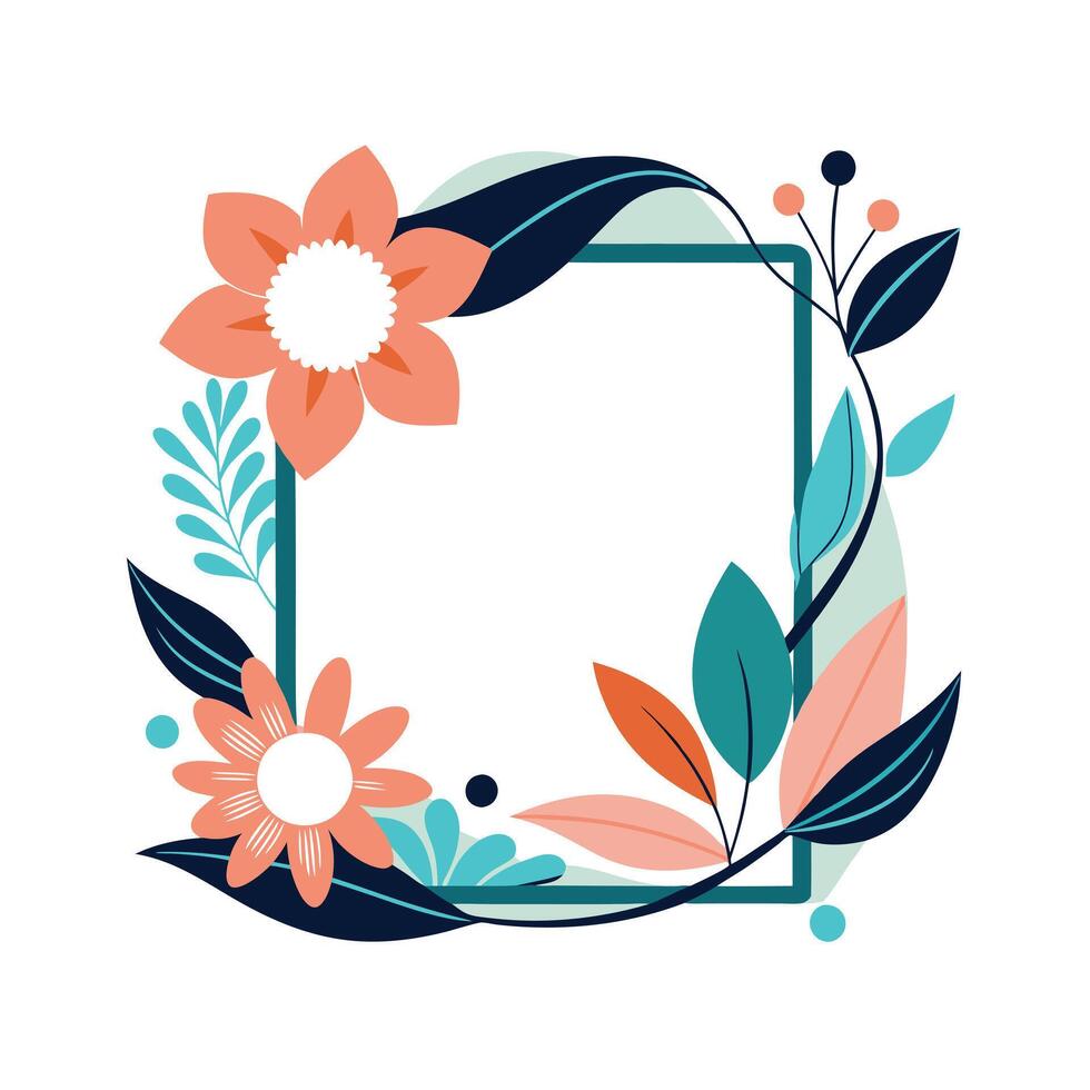 Beautiful Floral Frame Border Illustration vector