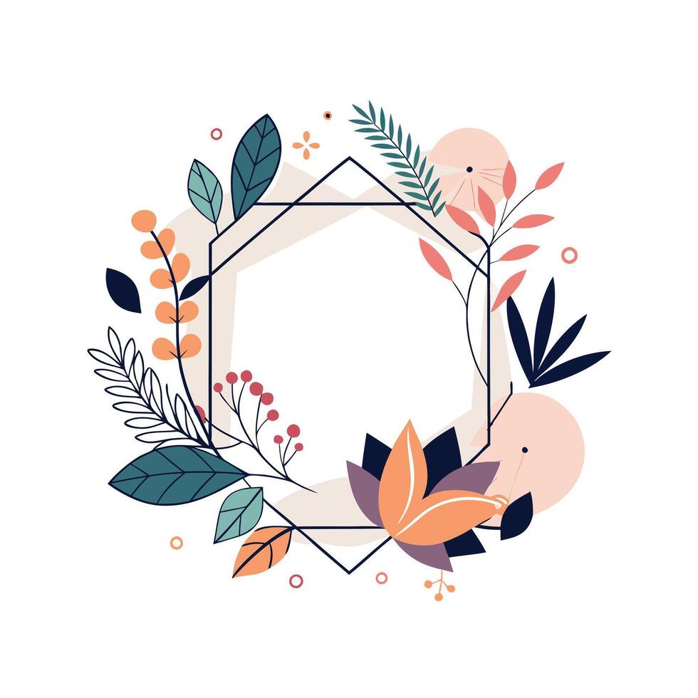 Beautiful Floral Frame Border Illustration vector