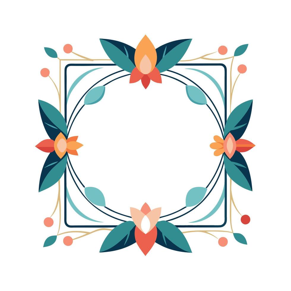 Beautiful Floral Frame Border Illustration vector