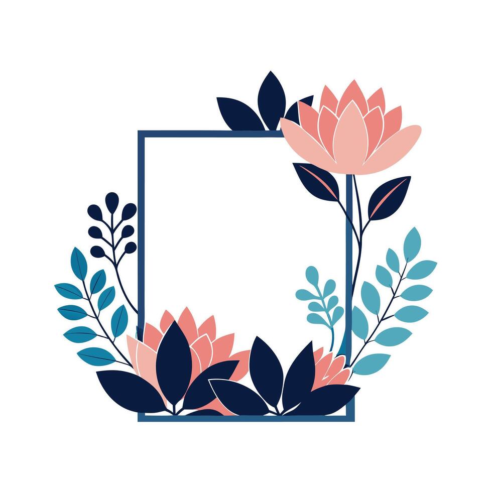 Beautiful Floral Frame Border Illustration vector